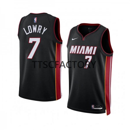Maglia NBA Miami Heat Kyle Lowry 7 Nike 2022-23 Icon Edition Nero Swingman - Uomo